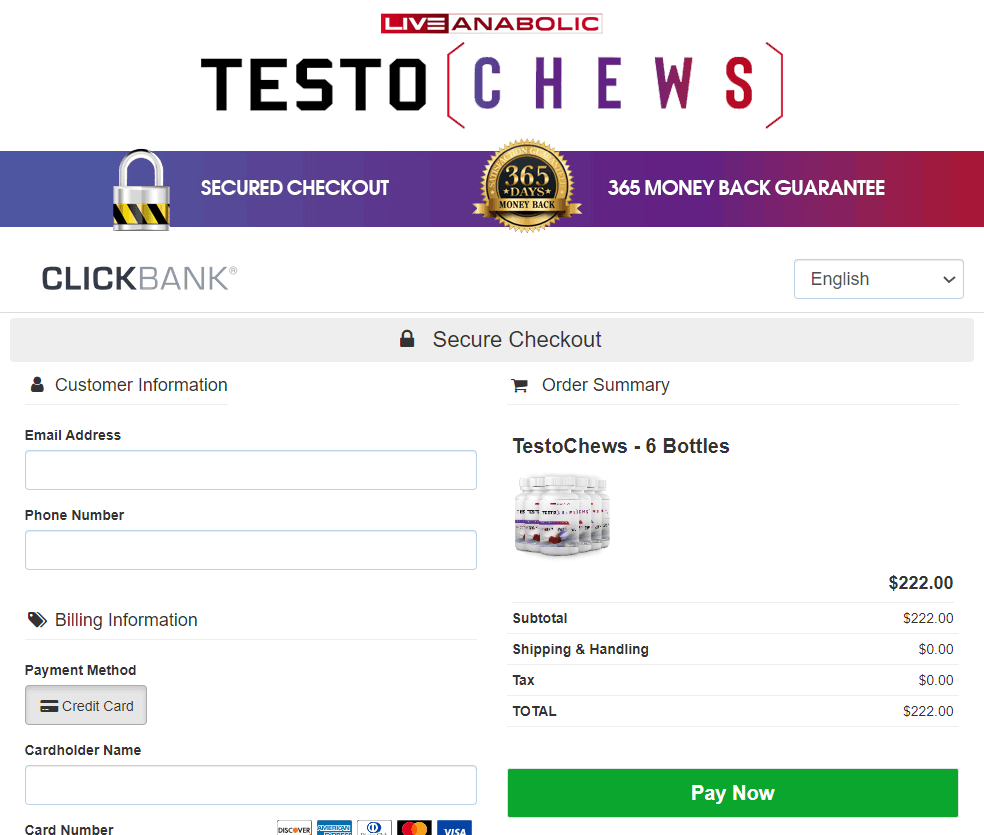 testochews order page